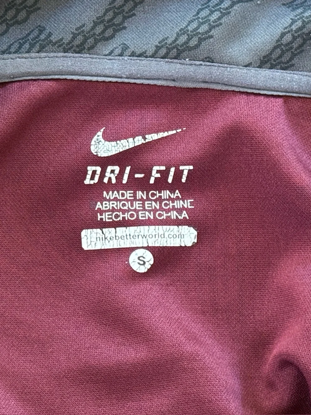 Nike Virginia Tech Hokies Dri-FIT Youth S Full Zip Jacket VT Maroon Gray
